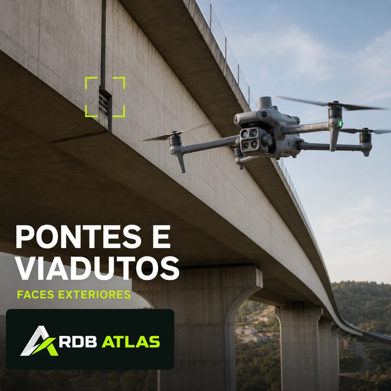 DJI Matrice 4T em aquisição visual exterior de ponte e viaduto