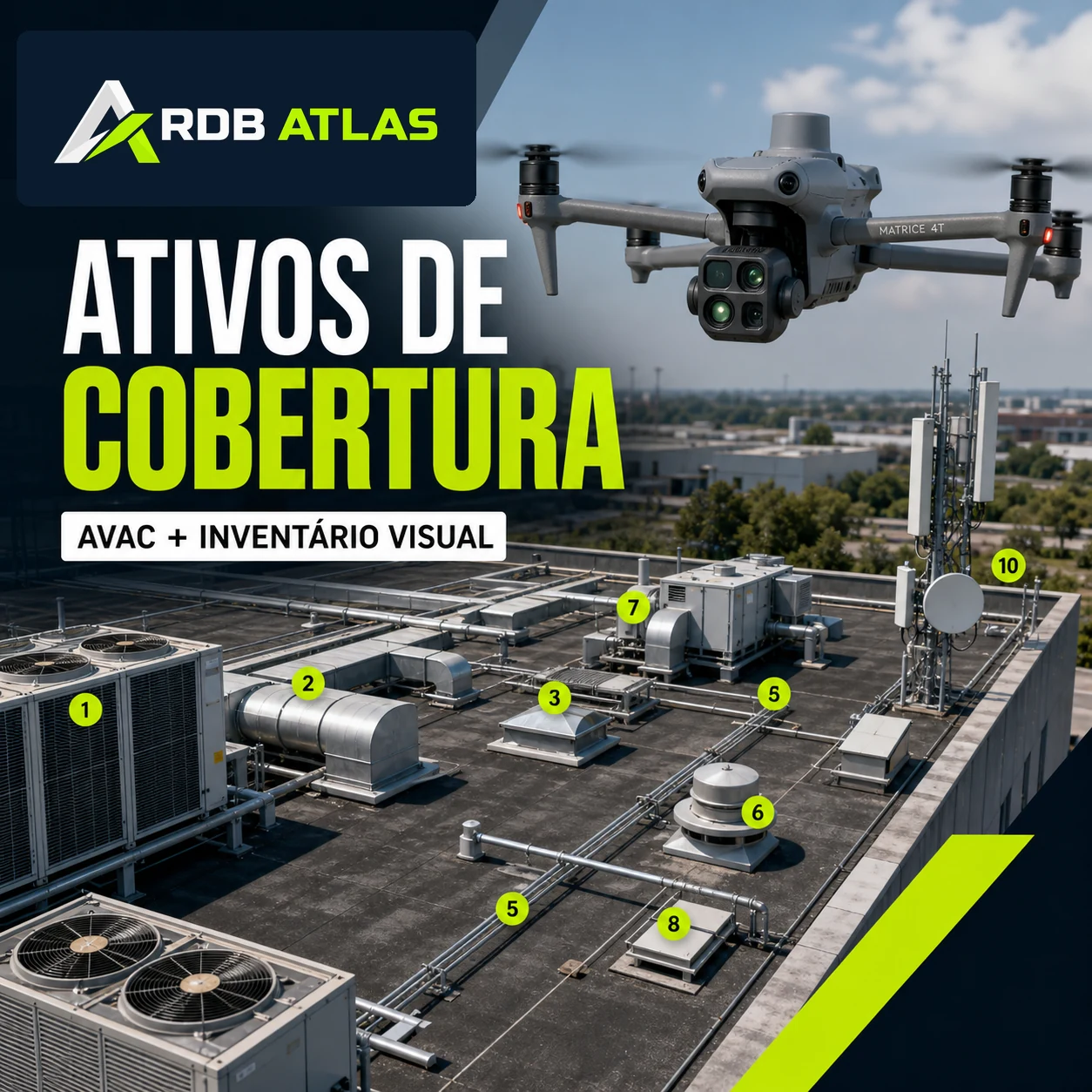 DJI Matrice 4T em documentação de equipamentos e AVAC exterior